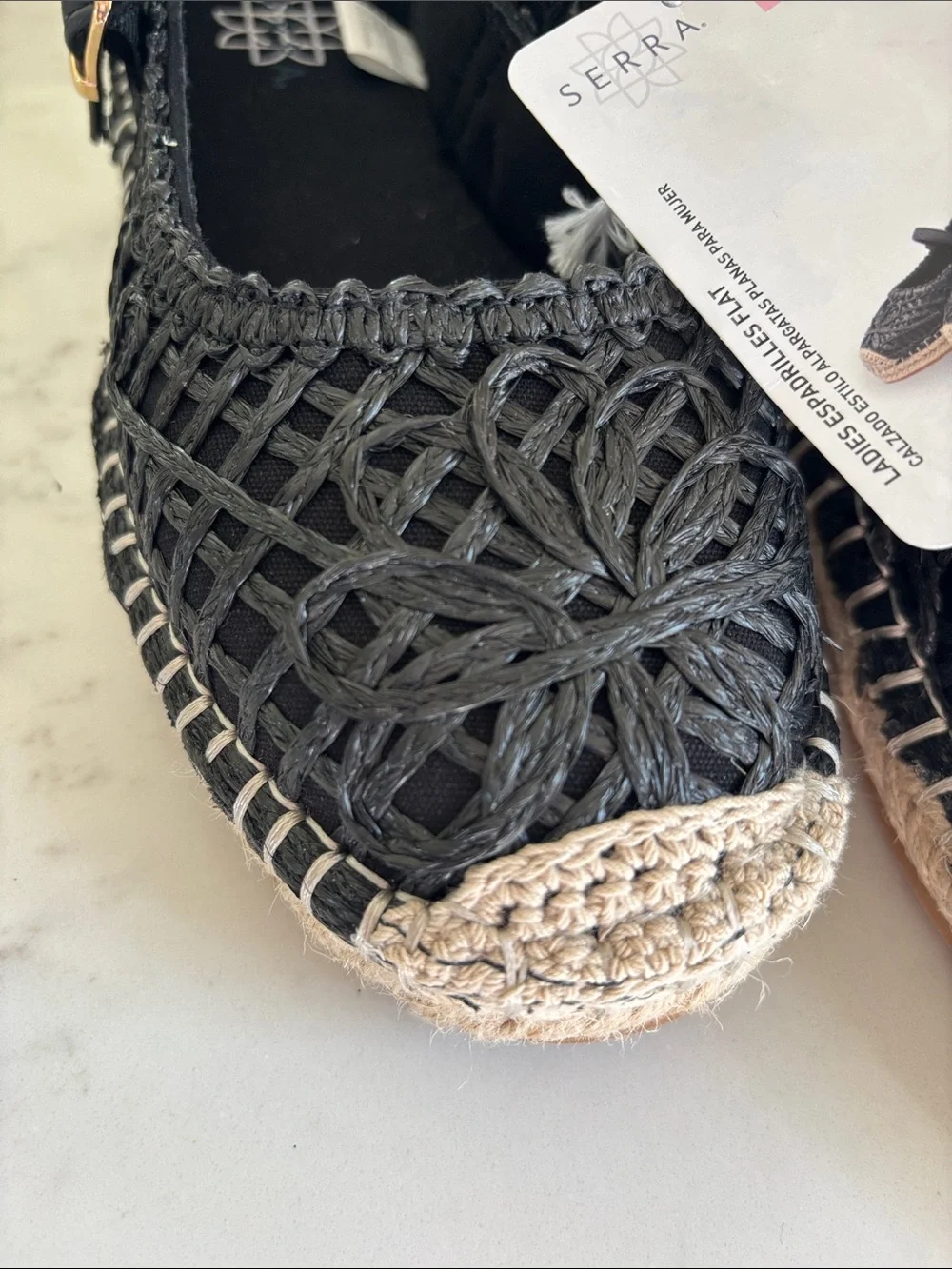 Serra Ladies black Espadrille Flat new 🆕